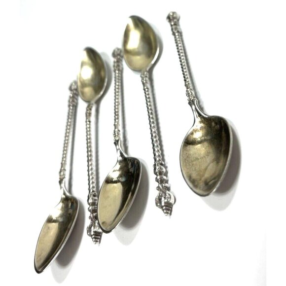 5 Spoons of V. Christensen Danish T800 Silver Spoons, 5pc Lot Antique - Picture 4 of 7